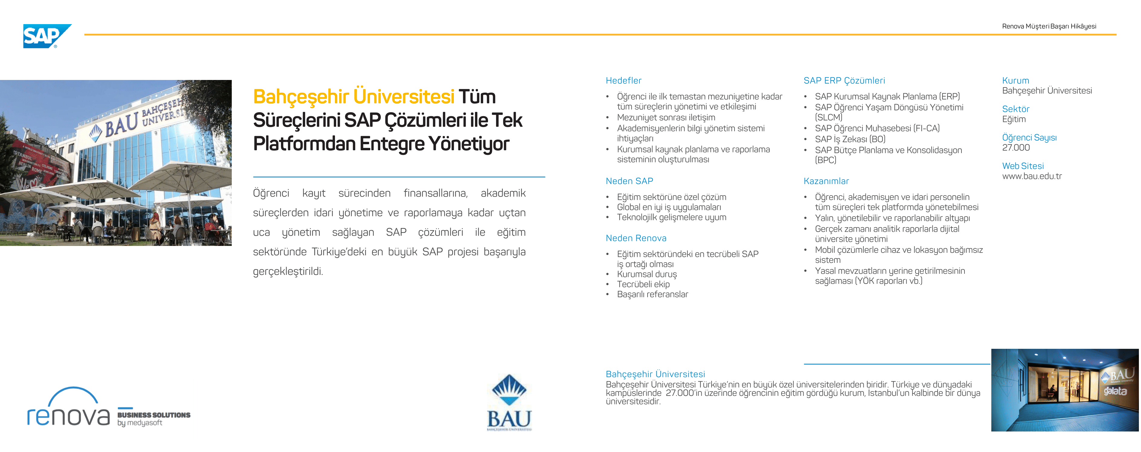 Bahçeşehir Üniversitesi Tüm Süreçlerini SAP Çözümleri ile Tek  Platformdan Entegre Yönetiyor